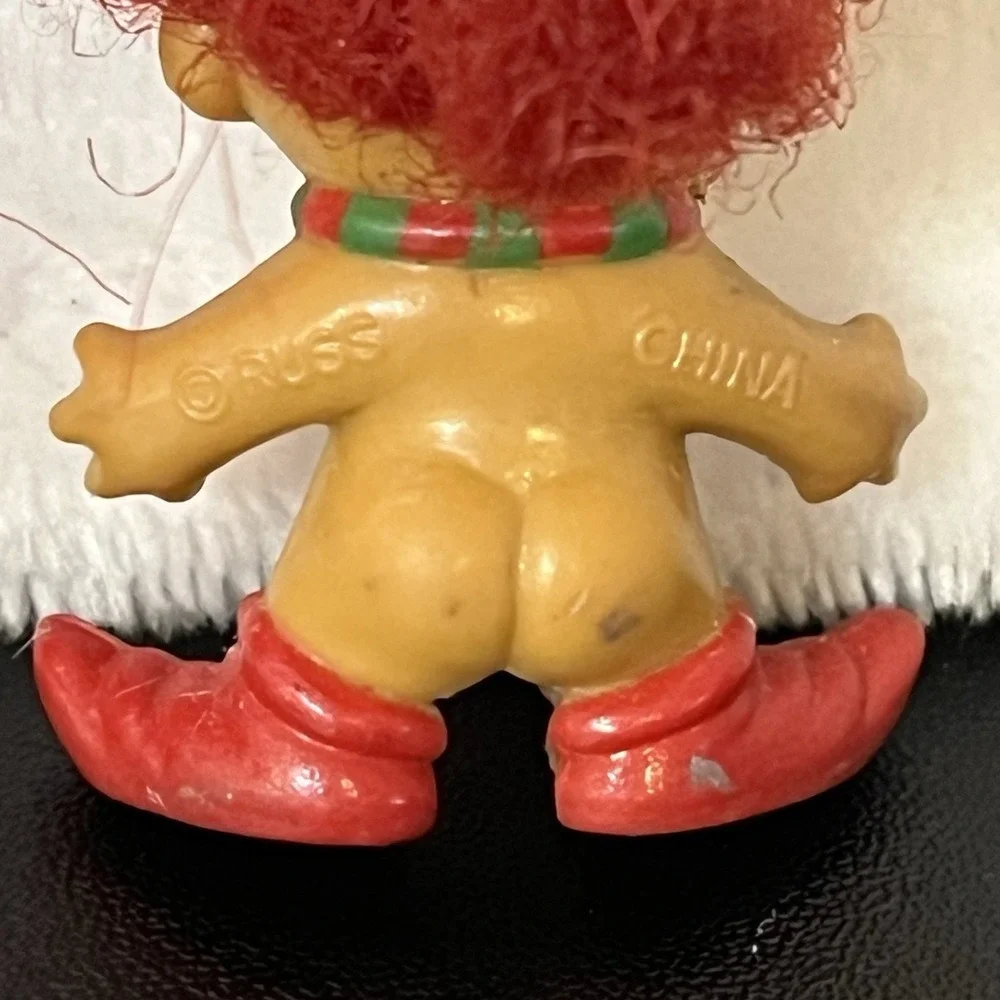 Vintage Troll Doll Pencil Toppers Red Hair RUSS Christmas Elf & Tiny Treasure